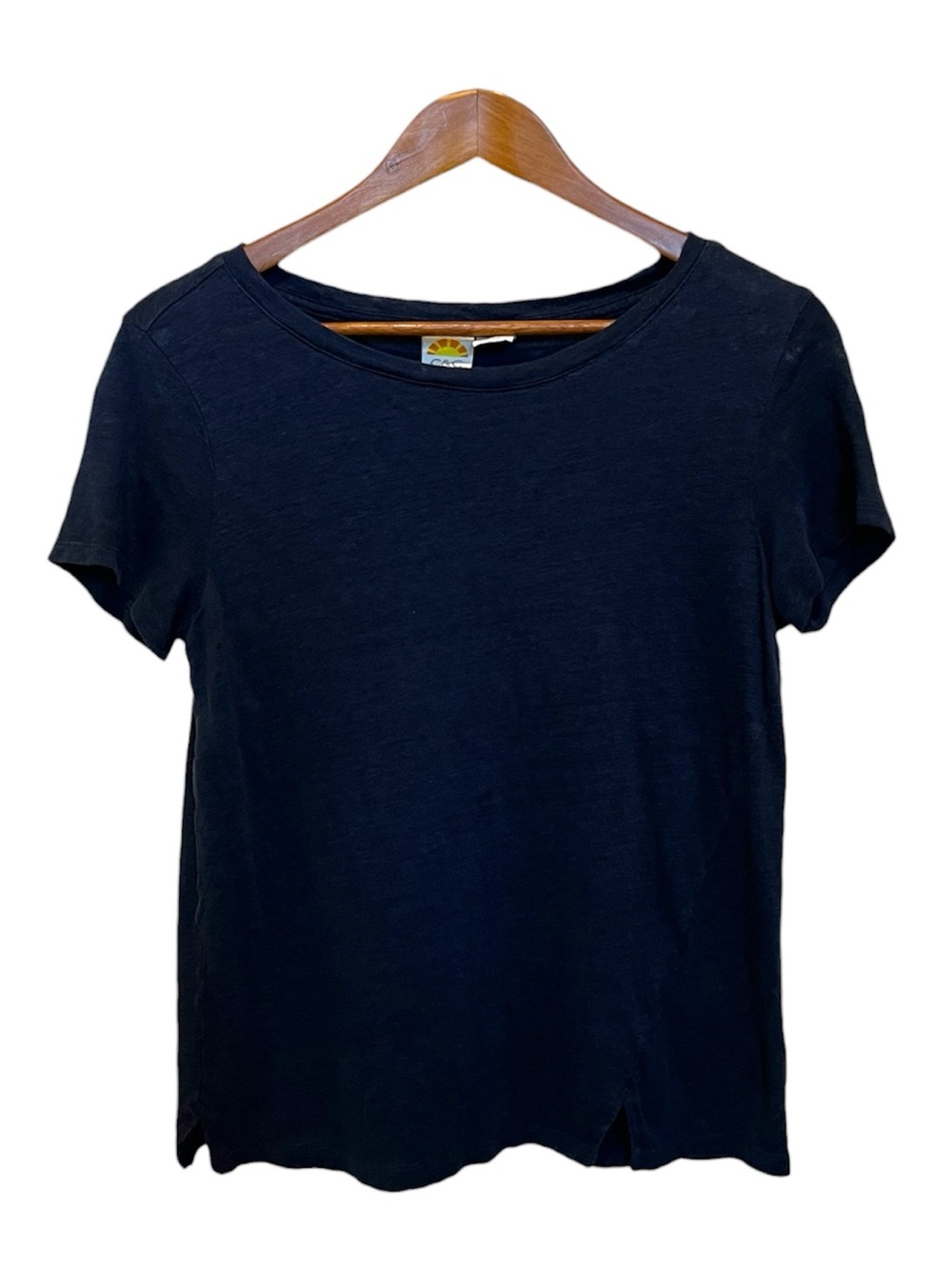 C&C California T-Shirt 100% Linen Size Medium Navy Blue
